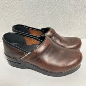 Dansko Professional Clogs Mens 37 Brown Oiled Leather Slip On Comfort Work Shoes